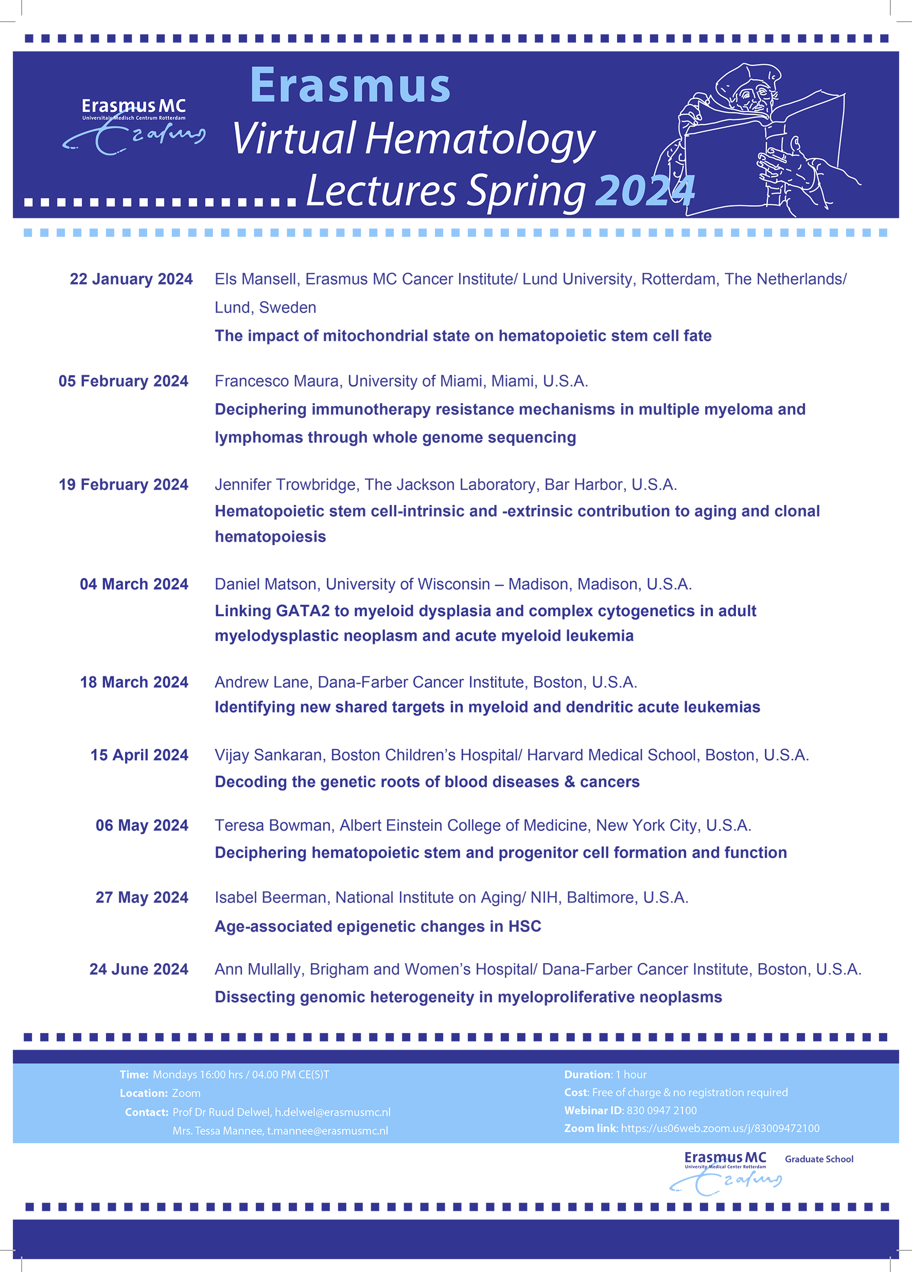 erasmus hematology lectures spring 2024