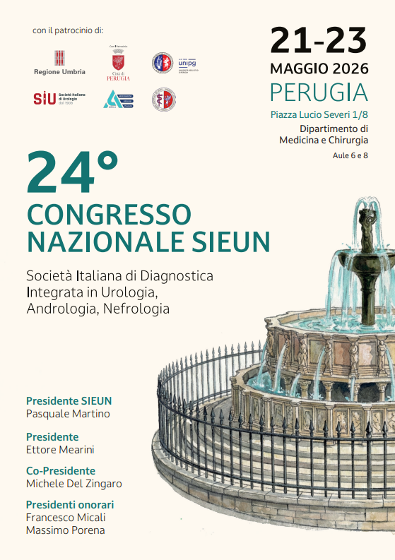 24° CONGRESSO NAZIONALE SIEUN SOCIETÀ ITALIANA DI DIAGNOSTICA INTEGRATA IN UROLOGIA, ANDROLOGIA, NEFROLOGIA