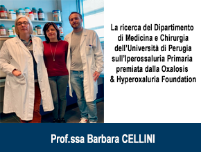 La ricerca del Dipartimento di Medicina e Chirurgia dell’Università di Perugia sull’Iperossaluria Primaria premiata dalla Oxalosis & Hyperoxaluria Foundation